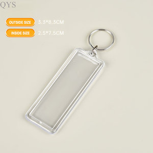 QYS Personalised photo keychain Acrylic double sided key fob Picture insert key holder Split <b>ring</b> keychain - Product Image 3