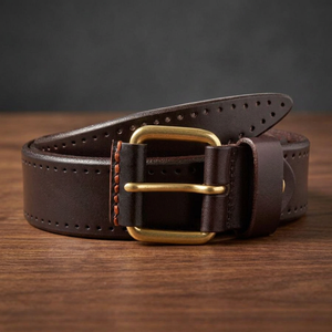 Accessoires pour hommes, ceinture en cuir de vachette durable de style vintage, boucle en acier écologique, résistante, imperméable, largeur 3,8 cm, longueur 138 cm - Product Image 1
