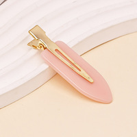 Élégante Barrette à Cheveux en Acétate Effet Marbre avec Fermoir Métallique Brillant, Accessoire de Coiffure Tendance pour Salon