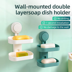 <span class=keywords><strong>Portasapone</strong></span> da Bagno <span class=keywords><strong>a</strong></span> Doppio Strato Impermeabile con <span class=keywords><strong>Ventosa</strong></span> <span class=keywords><strong>a</strong></span> Vuoto e Ganci - Product Image 4