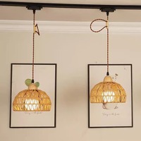 Lampe suspendue LED E27 en bois de style japonais, rétro, pour maison d'hôtes, restaurant, éclairage d'appoint sur rail, pour magasins, comptoirs de bar, vitrines