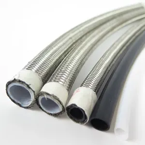 SAE100 R14光滑高性能认证聚四氟乙烯软管，带不锈钢304编带管
