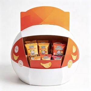 FX Round Dump Bin Cardboard Table Display Stand, Instant Coffee Sachet Promotional POS Retail <b>Storage</b> Container - Product Image 5