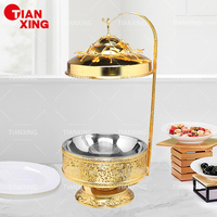 TIANXING-Chauffe-plats 8L de luxe pour buffet, nouveau design d'hôtel, chauffe-plats en or, ensemble buffet avec couvercle suspendu