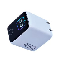 Chargeur rapide GaN 45W 65W avec écran numérique intelligent AI, adaptateur mural multi-ports universel, prise US EU UK