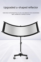 Réflecteur Photo Courbé 600*176cm Diffuseur de Lumière Coquille de Palourde sur Roues avec Support de Lumière 70cm Accessoires de Studio Photo