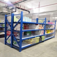 Rayonnage industriel en métal et fer pour stockage en entrepôt à usage moyen Supports à palettes en acier à revêtement en poudre durables Unités de présentoir