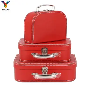 Wholesale Cardboard Portable Metal Lock Paper Suitcase Box Custom Logo Suitcase