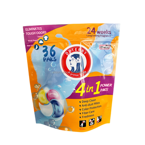 Sacs pochette debout en plastique personnalisés Capsules de détergent Poudre à lessive Dosettes de vaisselle Sacs d'emballage en plastique - Product Image 5