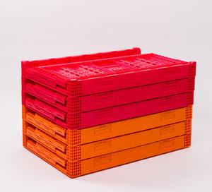 Conteneur de rangement en plastique empilable et pliable de 60 L avec <span class=keywords><strong>lattes</strong></span>, pour la maison, le bureau, l'extérieur, la voiture, caisse en plastique - Product Image 1