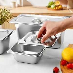 Acier inoxydable Plusieurs tailles GN Pan Hôtel <span class=keywords><strong>Restaurant</strong></span> Traiteur Buffet <span class=keywords><strong>Gastronomique</strong></span> Équipement Chafing Dish Insert Food Cassers - Product Image 3