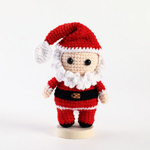 Creative Christmas Gifts Santa Claus Snowman Reindeer Crochet Dolls Positive Potato Design Handmade Plush <b>Toy</b> with Base - Product Image 2