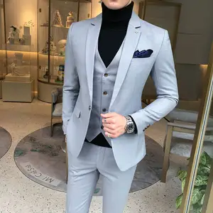 Black Men American Suit And Coats Shirt And Trousers 2021 Lapel Neck Design Office Uniform Light Blue In Turkey