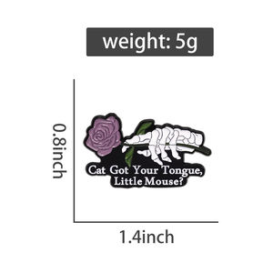 Alfileres esmaltados de rosas de jardín de medianoche, broche gótico romántico, insignia de solapa, regalo de joyería para amantes de los libros <span class=keywords><strong>y</strong></span> lectores - Product Image 6