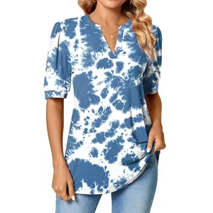 Design Ladies Sun Shirt Top Women'S Blouses Shirts Button Print Color Female Casual Wear Clothes Woman Chiffon Top Blouses