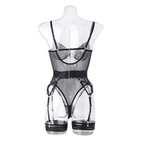 Ff1850 Mini Mesh Transparant Badpak V-Hals Doorzichtig Sexy Lingerie Doorschijnende Bodysuit Uit Één Stuk