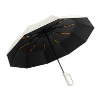 Parapluie moderne à double os de dragon de 23 pouces, boucle à anneau à double os, pliage entièrement automatique, double usage, pare-soleil, diamètre ouvert de 105 cm