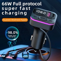 Transmetteur FM sans fil Bluetooth adaptateur de voiture récepteur Radio lecteur MP3 appel mains libres 66W type-c USB chargeur de voiture charge rapide