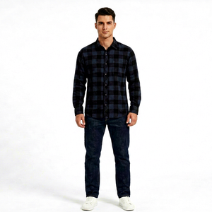 Men's Checkered Flannel <b>Shirt</b> Long Sleeve Casual Button Front Woven <b>Shirt</b> for Daily and Weekend Wear - Product Image 1