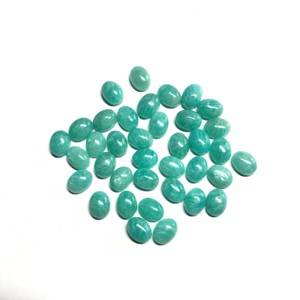 Cabochon d'amazonite naturelle de 8x10mm de qualité AAA certifié IGI forme ovale lâche dos plat pierre précieuse semi-précieuse calibrée - Product Image 5