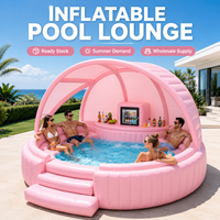Canapé gonflable géant personnalisé pour piscine, transat gonflable avec auvent et bar, piscine gonflable pour villa et jardin