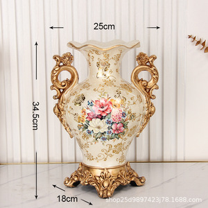 Jarrón de resina Vintage de lujo más vendido, artículo de decoración para el hogar hecho de cerámica - Product Image 6