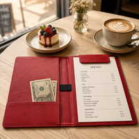 Porte-Comptes en Cuir PU A6 pour Restaurant, Porte-Commandes, Porte-Menus, Porte-Reçus avec Boucle pour Stylo, pour Hôtel, Café, Table de Restaurant