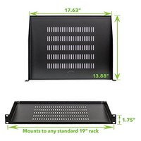 Plateau de rack ventilé universel 1U sans rebord pour armoire réseau ou rack de serveur 19 pouces, boîtiers électroniques et instrumentaux