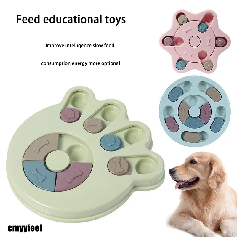 Claw print dog toy pet puzzle slow food toy leaky food plate training interactive slow food plate