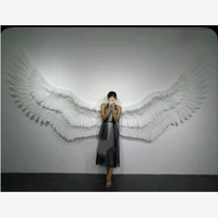 Grandes ailes en forme de plume pour mariage, accessoire mural pour décoration de fond de mariage, ailes d'ange géantes