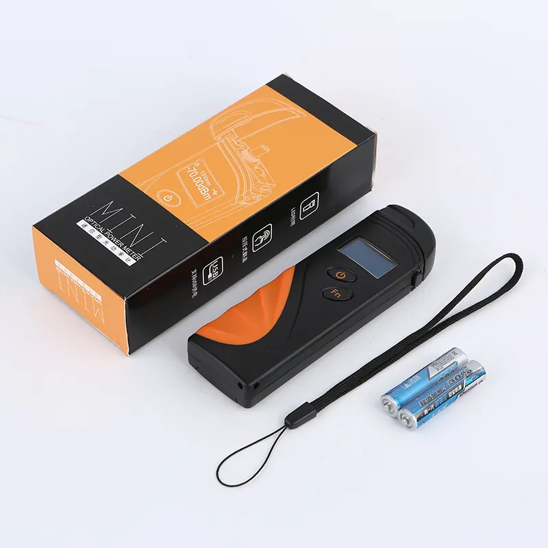 OPM portátil recarregável com bateria de lítio LED embutida para testes de cabos de fibra óptica