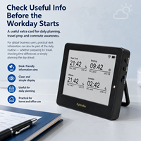 Kylendar Mini Horloge mondiale numérique 4,2 pouces avec affichage multi-fuseaux horaires pour les équipes à distance et les appels quotidiens – Idéal pour l'exportation