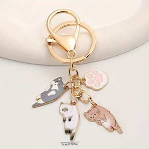 Pendentif en alliage chat mignon, accessoire animal de dessin animé adorable et obéissant, décoration à suspendre pour sac féminin - Product Image 5