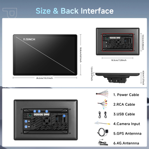 <span class=keywords><strong>Radio</strong></span> para Auto Podofo de 11.5'' con Android, 4+64G, CarPlay Inalámbrico, Android Auto, 4G LTE, GPS/WiFi/USB, Pantalla Táctil, Venta al Por Mayor - Product Image 4