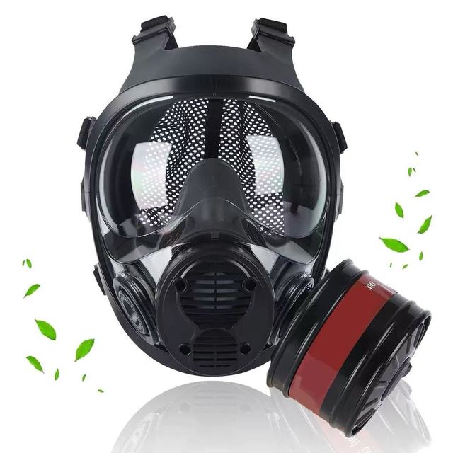 Full Face Security Protection Carbon Respirator Mask Activated Carbon Filter for Spray Paint Pesticide Chemical Gas Mask Use