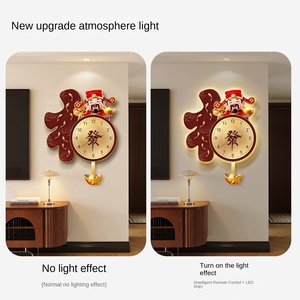 <span class=keywords><strong>Orologio</strong></span> da <span class=keywords><strong>Parete</strong></span> Luminoso Silenzioso con Immagine di Cristallo Elettrico 'Dio della Ricchezza' per Sfondo TV Soggiorno, Decorazione Artistica 2026 Nuovo Design Creativo per la Casa - Product Image 3