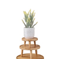 Rak Bunga Kayu Bambu Kreatif Modern - Desain Minimalis Multifungsi untuk Pot & Mangkuk Bunga