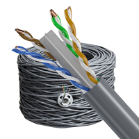 Cable de Red CAT6 U/FTP, Cobre Sólido, 305M 1000FT 23AWG, Cable LAN con Cubierta de PVC LSZH, Cable Ethernet Blindado para CCTV