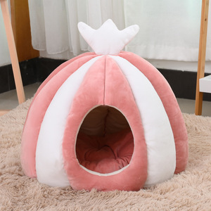 Forma de calabaza Casa de mascotas Invierno Perro Perrera Yurta Gato Casa Camas - Product Image 5