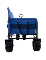 Chariot de transport multifonctionnel pliable à 4 roues pour usage intensif, idéal pour le camping, la plage et les voyages en extérieur, avec fonction chaise et canapé