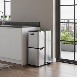ODM OEM 60L 3 Compartment Commercial Stainless Steel Dustbin With 13L Top Press Trash Can 17L <b>Draw</b> Out Garbage Bin 30L Trash Can - Product Image 4