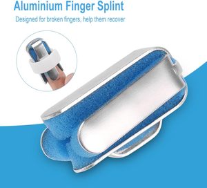 Attelle de doigt réglable en aluminium avec sangle Velcro pour fracture, doigt de batteur et soutien articulaire - Product Image 5