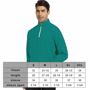 ... Top con cremallera de cuarto de golf con características de gestión de la humedad, ideal para tee times de la mañana, cómodo y transpirable - Product Image 1