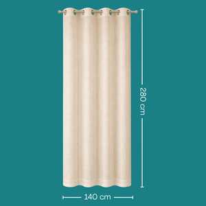 Cream Color Metal Eyelet Filter Curtain 140x280cm Semi Transparent Indoor <b>Panel</b> - Product Image 2