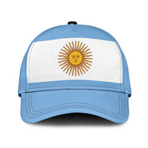 Gorra Clásica de Fútbol <span class=keywords><strong>Sol</strong></span> de Mayo de Argentina, Venta al por Mayor, Gorras de <span class=keywords><strong>Sol</strong></span> con Patrón Azul y Blanco y Bandera de Argentina - Product Image 2