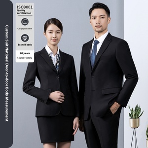 Abito <span class=keywords><strong>da</strong></span> <span class=keywords><strong>uomo</strong></span> monopetto con scollo a V personalizzabile <span class=keywords><strong>da</strong></span> lavoro aziendale con opzioni taglie forti professionale uniforme <span class=keywords><strong>da</strong></span> ufficio - Product Image 2