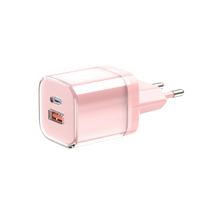 Pengisi Daya Dinding 30W Dual Port USB-C PD USB-A QC 3.0 Pengisian Cepat Colokan EU Adaptor Daya Tipe-C Pengisi Daya Ponsel Tablet Kustom Pabrik