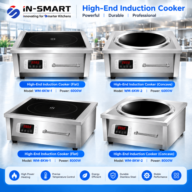 6000W/8000W Flat Concave Commercial Induction Electric Cooker Kitchen Equipment Restaurant Industrial Heavy Duty Cooktop Stove
