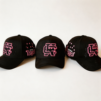 Casquette de baseball brodée avec motif lettres roses, casquette ajustable style urbain pour femmes et hommes, usage quotidien