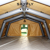 Abri gonflable humanitaire, tente à structure pneumatique portable pour interventions d'urgence et logements temporaires